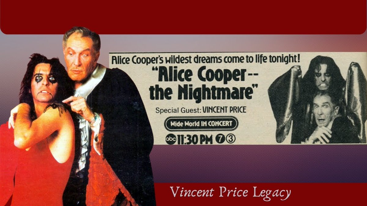 #OnThisDay in 1975, ABC aired the television special 'Alice Cooper: The Nightmare' featuring Alice Cooper as 'Steven' who is trapped in a nightmare he can't wake up from and tries to escape. Vincent Price co-stars! #70s #ClassicRock