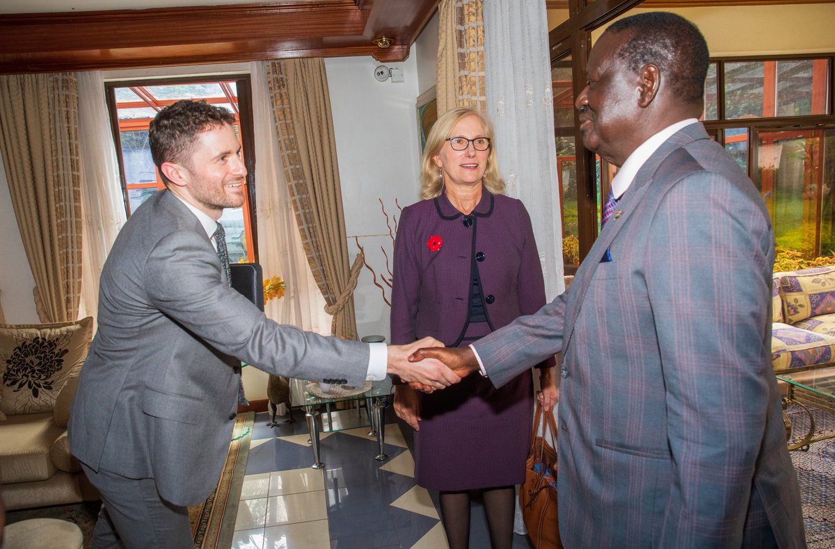 PL @RailaOdinga with European Diplomats at his residence earlier today.