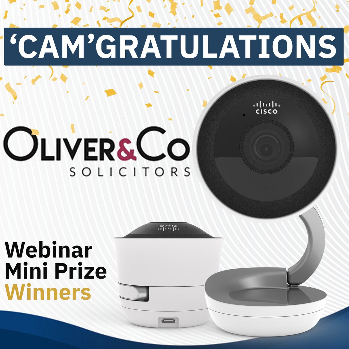 Our first webinar mini competition winners are Oliver &amp; Co Solicitors! 🎉

Congratulations and thank you for being part of our webinars!

#meraki #cisco #congratulations #chester #webinar #winners #cybersecurity #cyberessentials