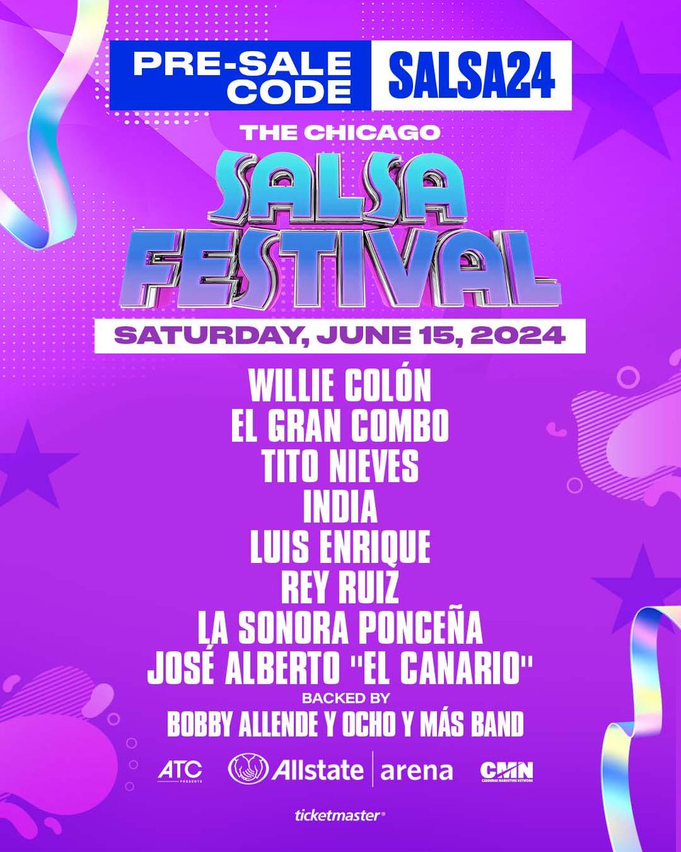 #Chicago We Back #SalsaFestival2024 at the @allstatearena Saturday June 15th 2024 PreSale Tickets Start at 8am at @ticketmaster  CODE IS SALSA24 Lock In Your Tickets Dont Be Left Out! 

#ChicagoSalsaFestival #Salsa #AllStateArena #ATCPresents #ChiTown #ChicagoLand