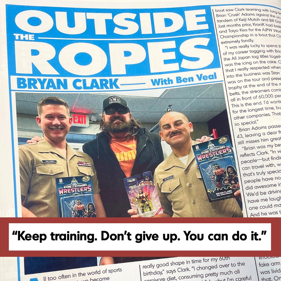 Such a joy to go 'Outside The Ropes' with former #WWE and #WCW star @RealBryanClark in the latest issue of @Inside_TheRopes. Bryan celebrated his 60th birthday earlier this year - and is clearly winning the battle against Father Time! Get your copy now: tinyurl.com/mr4bu2j8 💪