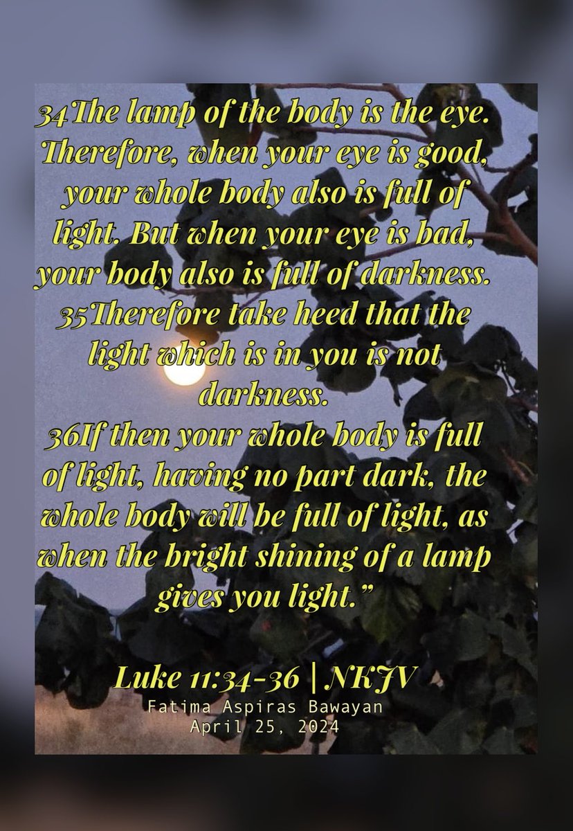 Therefore take heed that the light which is in you is not darkness.

#GODfaith#GODfaith
#dailyblessings
#awesomeGOD
#theLORDismystrengthandmysong
