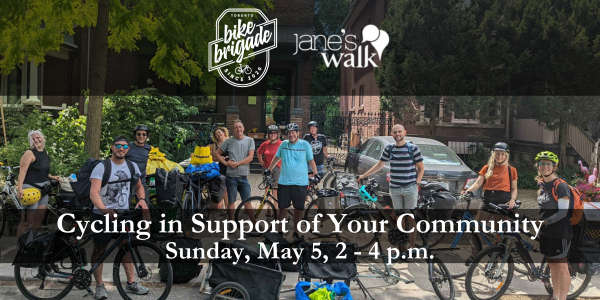 Curious about @thebikebrigade & delivering food & other essential supplies by bike? Join me & other Bike Brigadiers on May 5 for a unique (and fun!) @JanesWalkTO where we’ll deliver food to Toronto's network of @cf___to. #BikeTO #SolidarityNotCharity janeswalkfestivalto.com/5-may/cycling-…