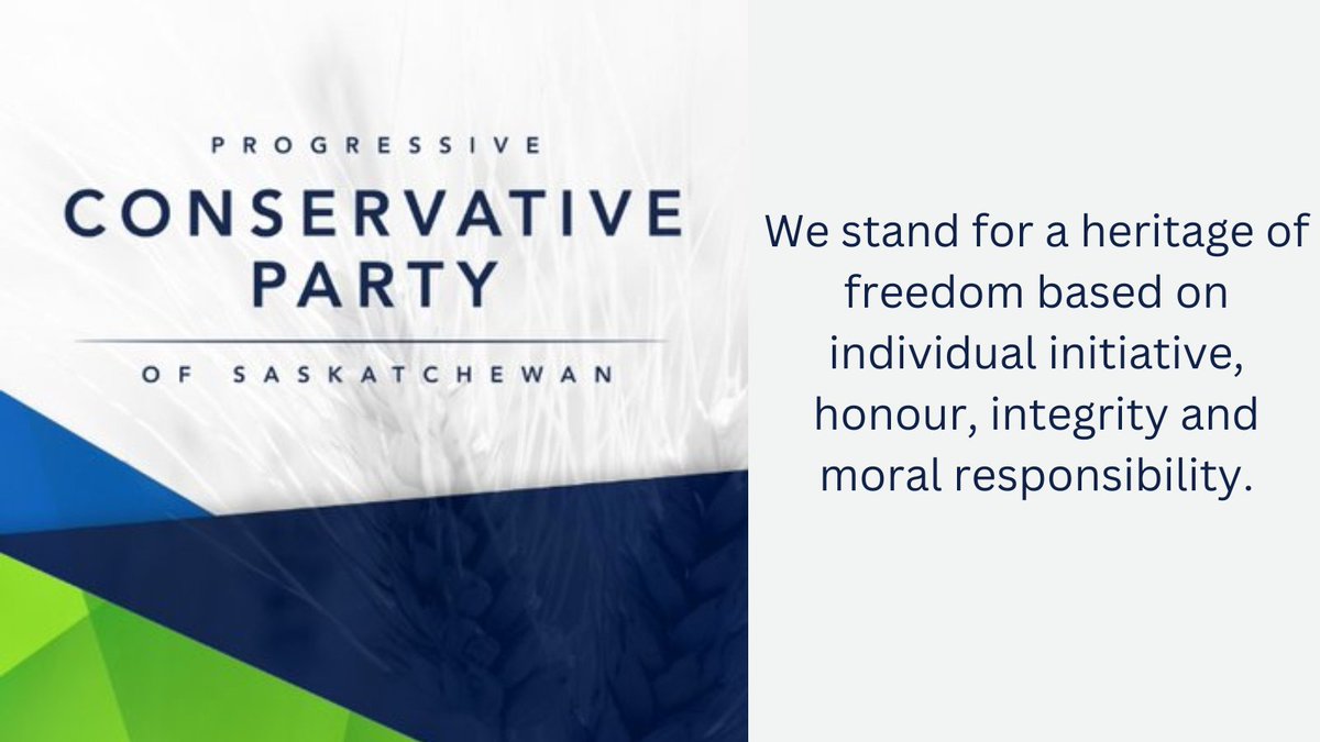 Do you believe in freedom based on individual initiative, honour, integrity, and moral responsibility? If so, you may be a Progressive Conservative. See our full list of Principles here: pcsask.ca #skpoli #Sask