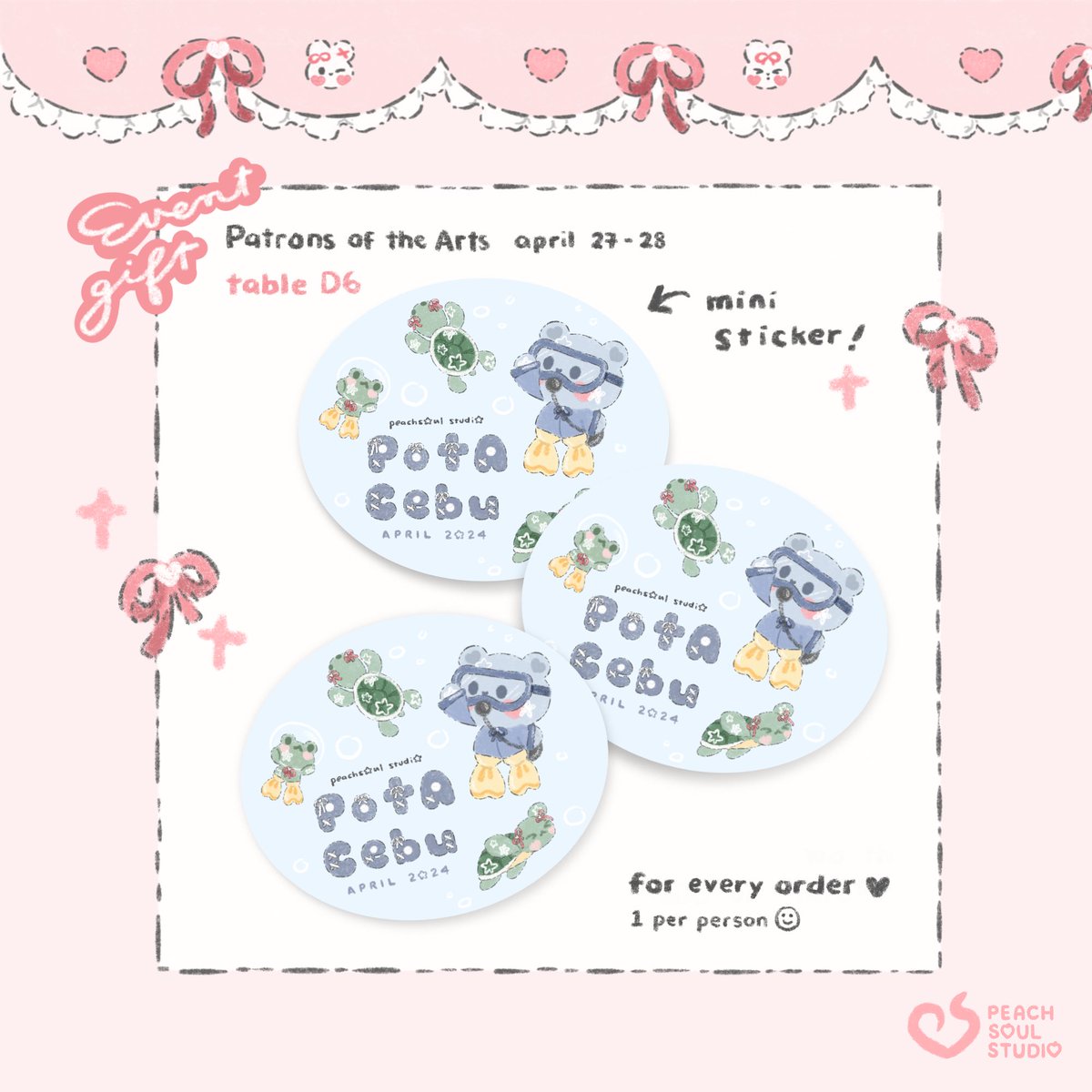 peachsoulstudio's tweet photo. [1/4] 🐢Patrons of the Arts Cebu Event Gift + Catalog🐢

📍Table D6, SMX Sky Hall SM Seaside Cebu
🗓️April 27-28, 10AM-10PM https://t.co/71X0B2KXQC