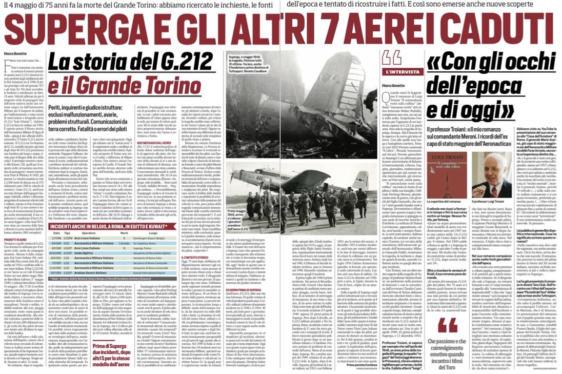 #grandetorino #superga #4maggio1949 Interessante approfondimento sulla #tragedia a cura di Marco Bonetto (TuttoSport) domani la seconda parte. 🙏😞✨