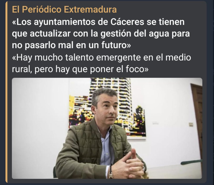 🚰 "el control del agua es vital; cada vez es un bien más escaso. Los ayuntamientos se tienen que poner al día con la gestión del agua para no pasarlo mal en un futuro"

💦 La minería de litio, además de consumir mucha agua, la contamina. Según la Agencia Internacional de la...