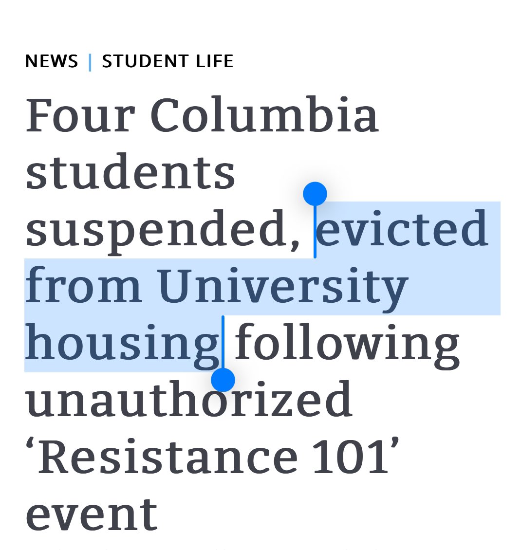 @Princeton UPDATE: The two @Princeton students who were arrested will also be evicted. Almost like there’s a pattern here.