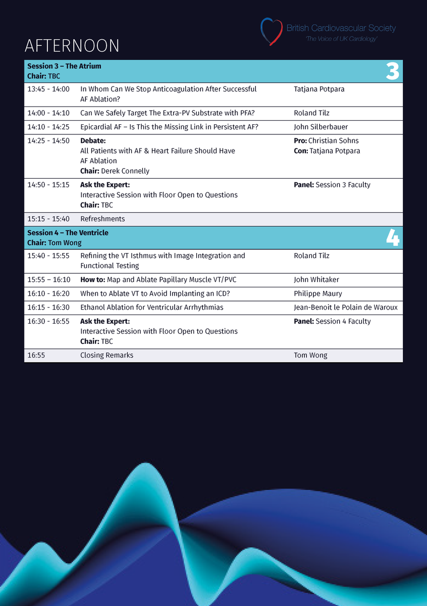 Here's a reminder of the programme for the #LDNArrhythmiaSummit! A national and international faculty will cover guidelines and hot topics, frontiers of device therapy, the atrium and the ventricle! Register for #LAS2024 here: millbrook-events.co.uk/LAS2024