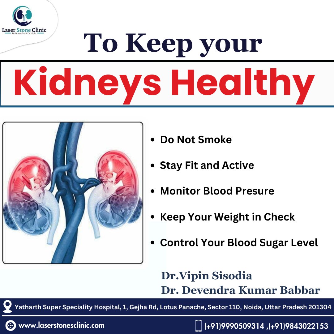 𝐓𝐨 𝐊𝐞𝐞𝐩 𝐲𝐨𝐮𝐫 𝐊𝐢𝐝𝐧𝐞𝐲𝐬 𝐇𝐞𝐚𝐥𝐭𝐡𝐲!

Your kidneys work hard for you every day. Show them some love by following these simple steps. For more information consult with our Expert!
.
.
#DrVipinSisodia #DrDevendraKumarBabbar #healthykidney #kidneycare #healthtips