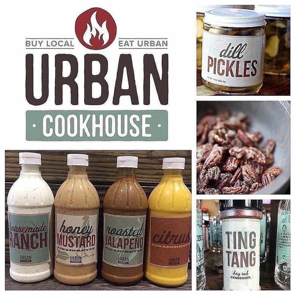 Add the taste of Urban Cookhouse to all of your your backyard grill fun with our Housemade Dressings, Pickles, Ting Tang and Pecans!!! #urbancookhouse #eatfresh #outdoorparties #backyardbbq #biggreenegg #BuyLocalEatUrban #housemade #UC