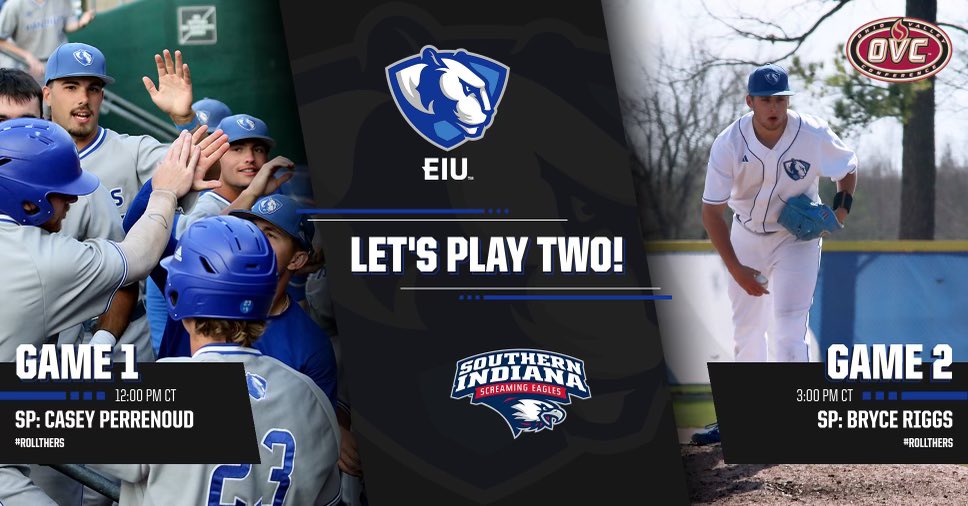 OVC Doubleheader at Coaches ! 🆚 : Southern Indiana 🕐 : 12:00 & 3:30 PM CT 📊 : bit.ly/36XZSNV 🎥 : bit.ly/3xJP5UD (1) 🎥 : bit.ly/3QkXfJD (2) #RollThers