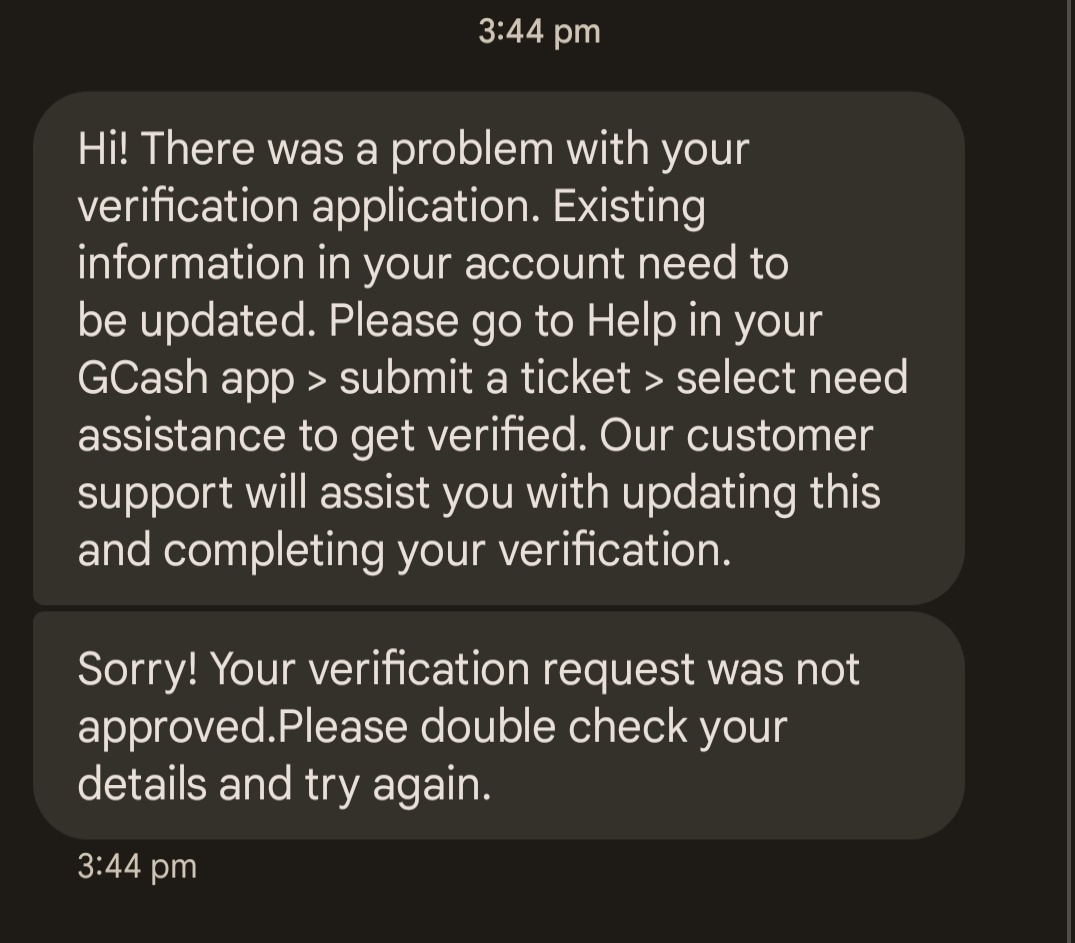 twcxbp's tweet photo. @gcashofficial BAKIT PO BA AYAW MAVERIFY NG ACCOUNT DI NYO NAMAN SINASABI ANONG PROBLEMA? I NEED THE MONEY AS IN NOW HINDI KO MAIPASA KAHIT SAAN. PLEASE HELP. 3 days ng ganito. My bills are due na. https://t.co/jXTczt5ykg