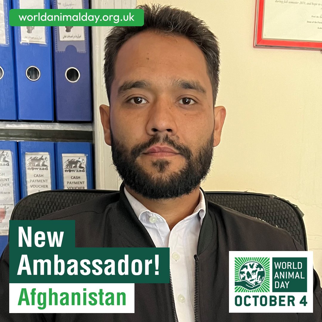 1/2 We're so pleased that Dr Ahmad Reshad Asghari has joined our amazing team of voluntary #WorldAnimalDay ambassadors.

Dr Reshad is Chief Veterinarian at the Nowzad Veterinary Hospital in Kabul - the first & only animal hospital in Afghanistan. 🐎