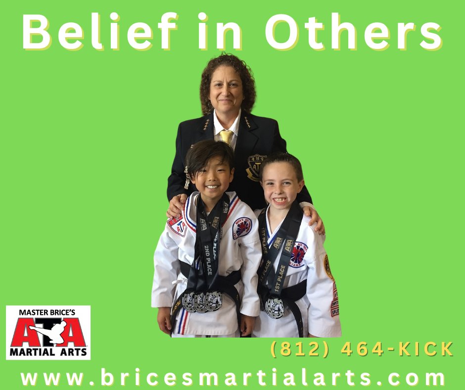 Encourage others to aim high and challenge themselves. By setting high expectations, you demonstrate your belief in their capabilities and encourage them to reach their full potential. #TeamBrice #bricesma #ATA #atamartialarts #Belief #BelieveInYourself #BeliefInOthers