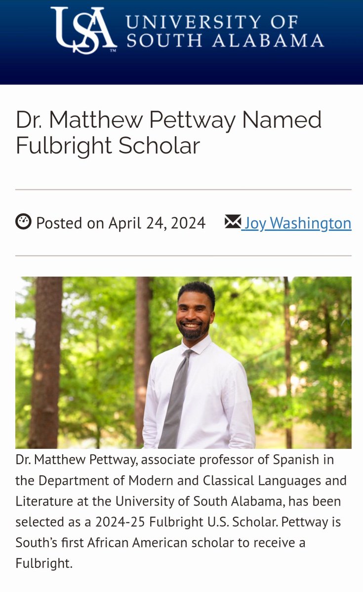 I'm honored to be a @fulbrightbrasil scholar from @UofSouthAlabama for 2024-2025. I will study the ethical and philosophical foundations of #Black #Brazilian manhood, sexuality & kinship in colonial Brazil through an African lens. Collaborating w/ @uerj_oficial @ArquivoBrasil
