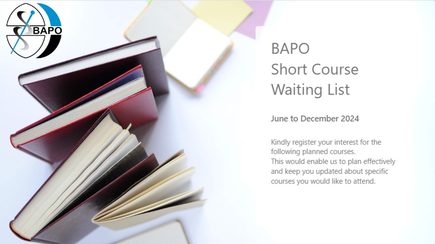 We would like to invite you to register your interest and join the waiting lists for the forthcoming Short Courses: KAFO, OA Knee brace, Clinical note keeping, Footwear, Imaging (X-ray), MSK, Anatomy To view the Form: forms.office.com/e/983kPh06YS Or visit: bapo.com/events/calenda…
