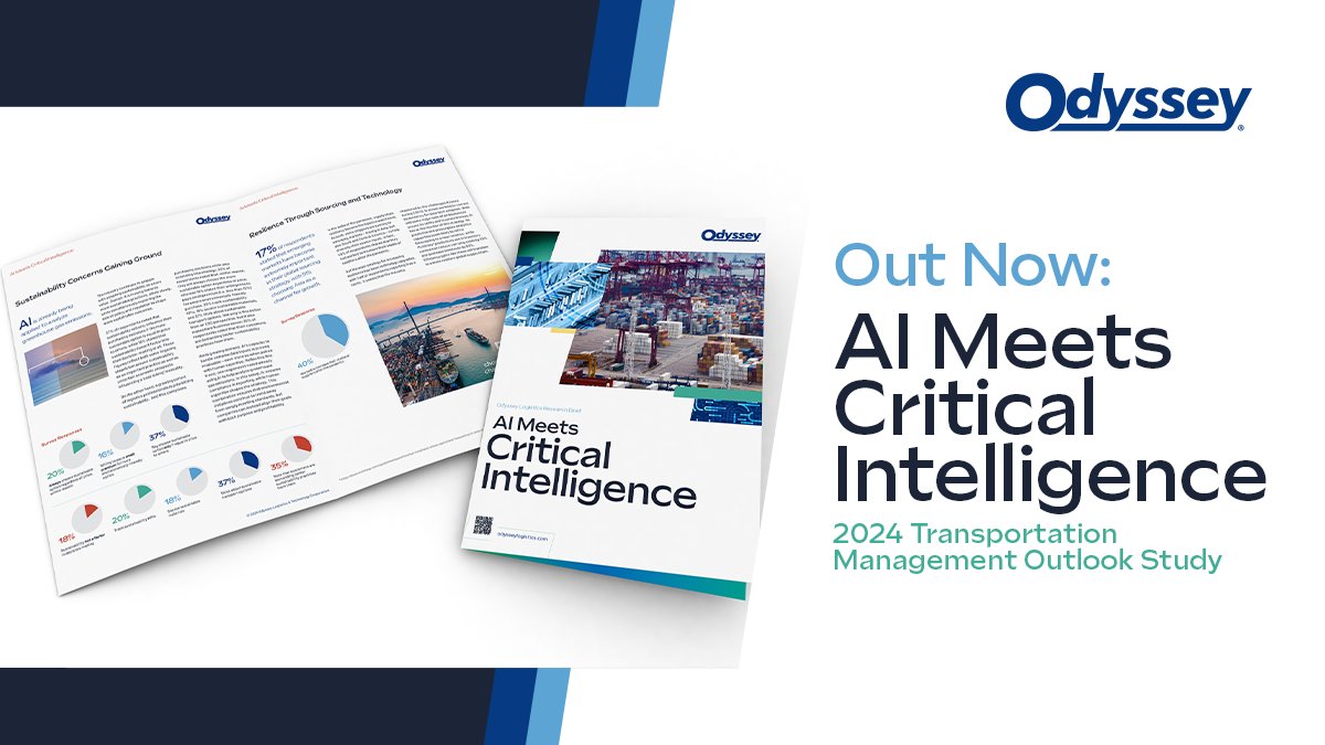 Out now: AI Meets Critical Intelligence, Odyssey's 2024 Transportation Management Outlook Study reveals attitudes about artificial intelligence & emerging technologies in logistics. bit.ly/44cZxjO #odysseylogistics #ai #technology  #supplychain #artificialintelligence