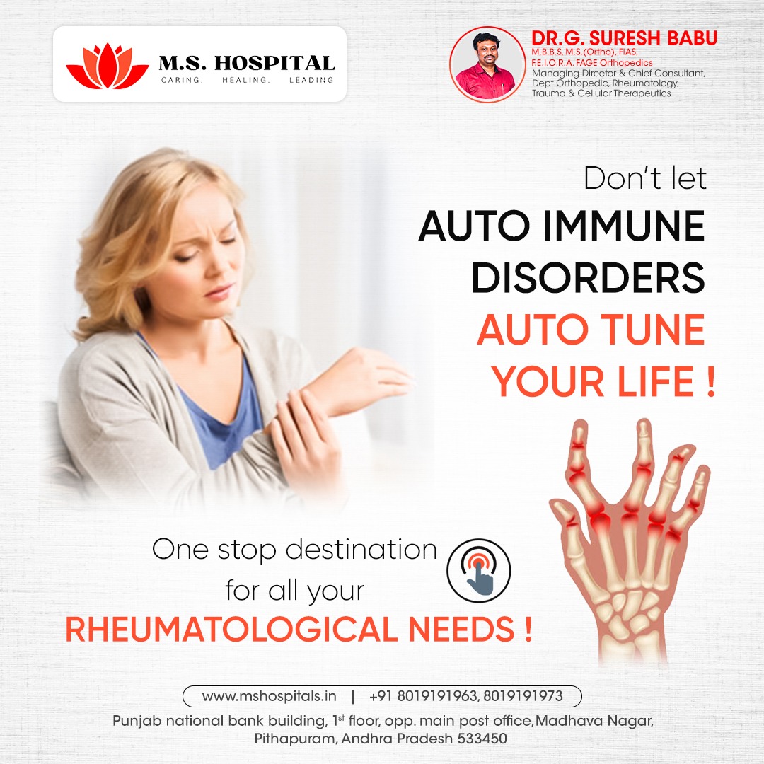 From #Inflammatory to #Infections #AutoImmune and other such conditions of #Bones and #Muscles A wide spectrum of #Rheumatology treatments under the guidance of leading #Rheumatologist and #Best #OrthopedicSurgeon in #Pithapuram Walk in to consult #DrGSureshBabu at #MSHospital