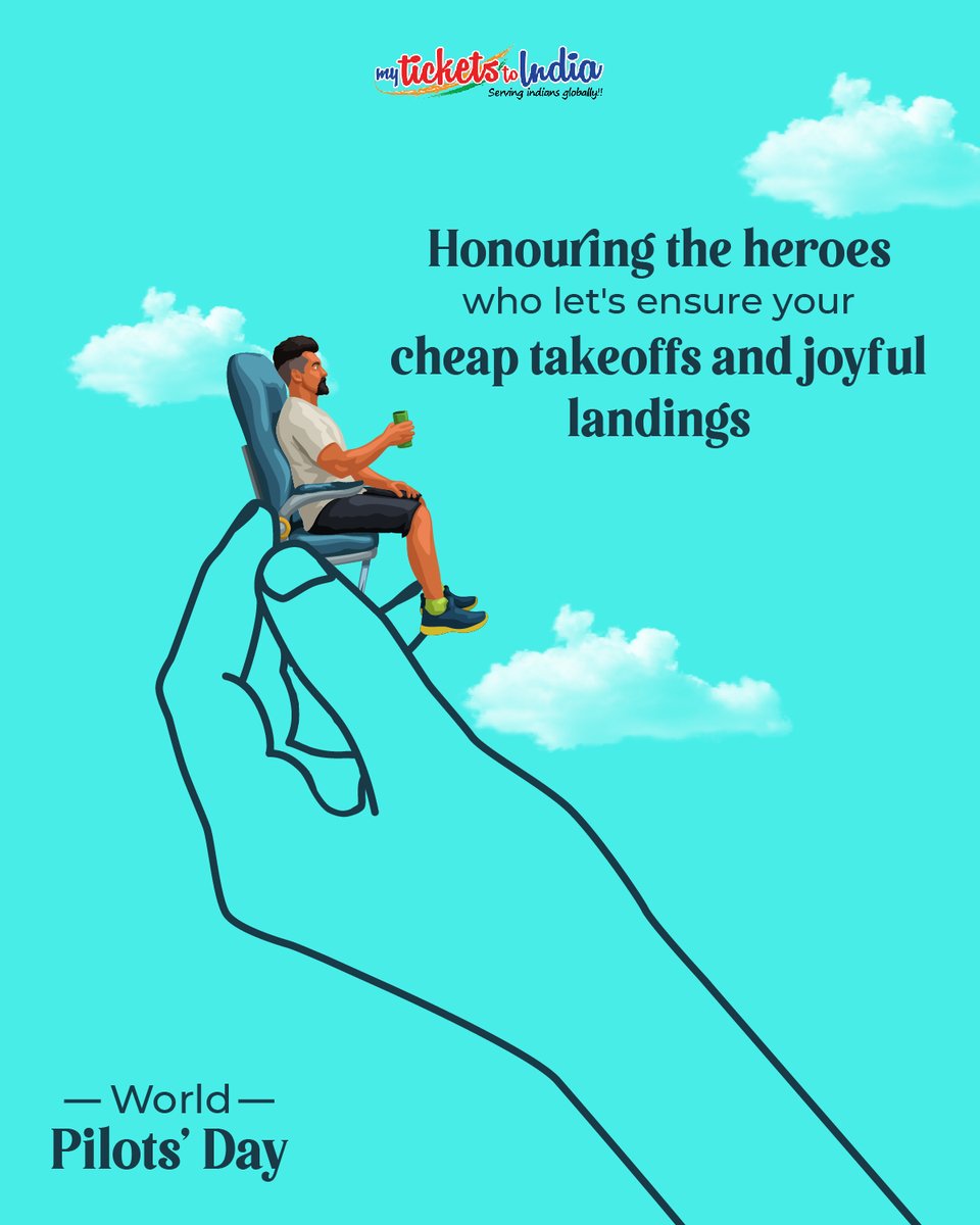 Saluting the sky conquerors who help us realize our endeavours for your budget and delightful #journeys to India! #PilotsDay

#worldpilotsday #indianaustralian #indiancommunityinaustralia #australiandesi #flytoindia #indiansinmelbourne #indianinqueensland #indiansinbrisbane #fly