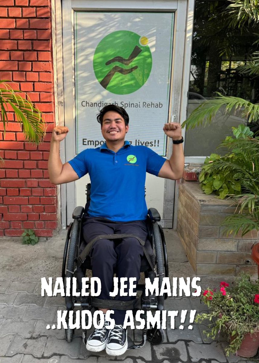 Peer Trainer @Chandigarh Spinal Rehab  
Co-Vocalist of Flowing Karma. 

 While performing his duties efficiently & dealing with spasticity endlessly has now cleared JEE MAINS and qualifies for 
JEE ADVANCE...

BRAVO ASMIT KHATI ! 
You do us proud!! 
Heartiest Congratulations!!