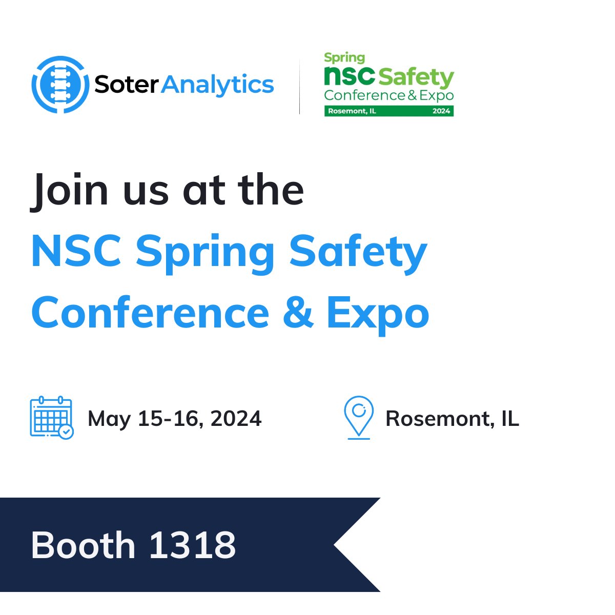 Soter (@soteranalytics) on Twitter photo 🗓️ Meet Soter team this May at the <a href="/NSCsafety/">National Safety Council</a> Spring Safety Conference and and discover how our AI solutions are transforming safety and productivity in the workplace!
Make sure to register now and visit our booth #1318: ssce.nsc.org/SSCE2024/Publi…
#WorkplaceSafety #NSCExpo #AI 🗓️ Meet Soter team this May at the <a href="/NSCsafety/">National Safety Council</a> Spring Safety Conference and and discover how our AI solutions are transforming safety and productivity in the workplace!
Make sure to register now and visit our booth #1318: ssce.nsc.org/SSCE2024/Publi…
#WorkplaceSafety #NSCExpo #AI