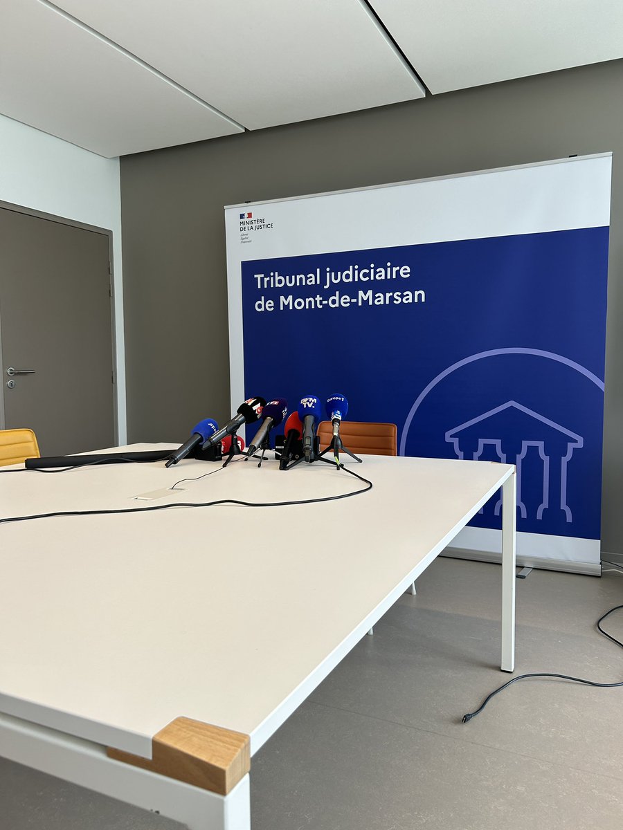 #KendjiGirac Le point presse organisé par le procureur de la République de #MontDeMarsan Olivier Janson sur l’enquête pour « tentative d’homicide volontaire » doit commencé à 15 heures. Près d’une soixantaine de journalistes sont attendus. @sudouest