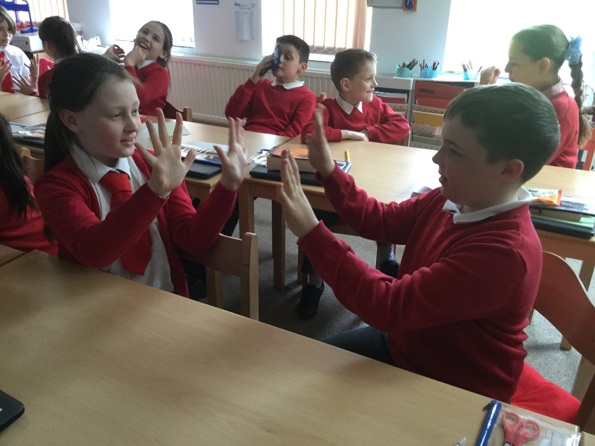 StIgOssett's tweet image. Class 4 have enjoyed playing ‘Rock, paper, times table’. The children had lots of fun. An amazing way to help the children get faster. Ask them how to play and practice your times tables too. #learningthroughfun #maths #learning
