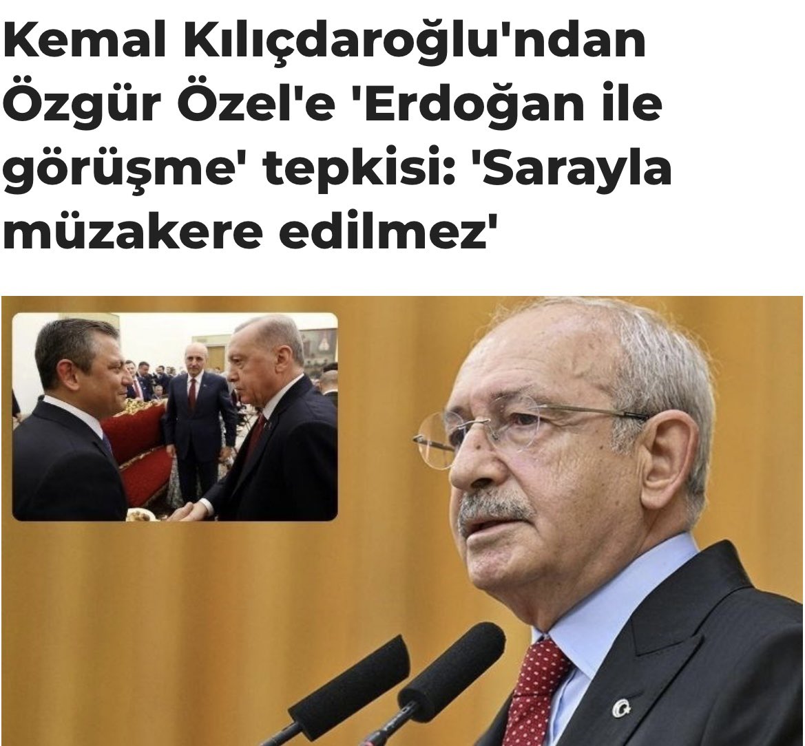 CHP HAMBURGERDEN DÖNERE DÖNMÜŞSE MİLLİLİK ADINA GELİŞME VAR DEMEKTİR..
Türkiye düşmanı yabancılarla sürekli müzakere  yapan Kılıçdaroğlu,elbette ki yerli müzakere  yapmaya çalışan Özgür  Özel’e  karşı çıkacaktır.. 
Fazla şaşırmayın. 
Kimin  nerelerden komut aldığını  halkımız