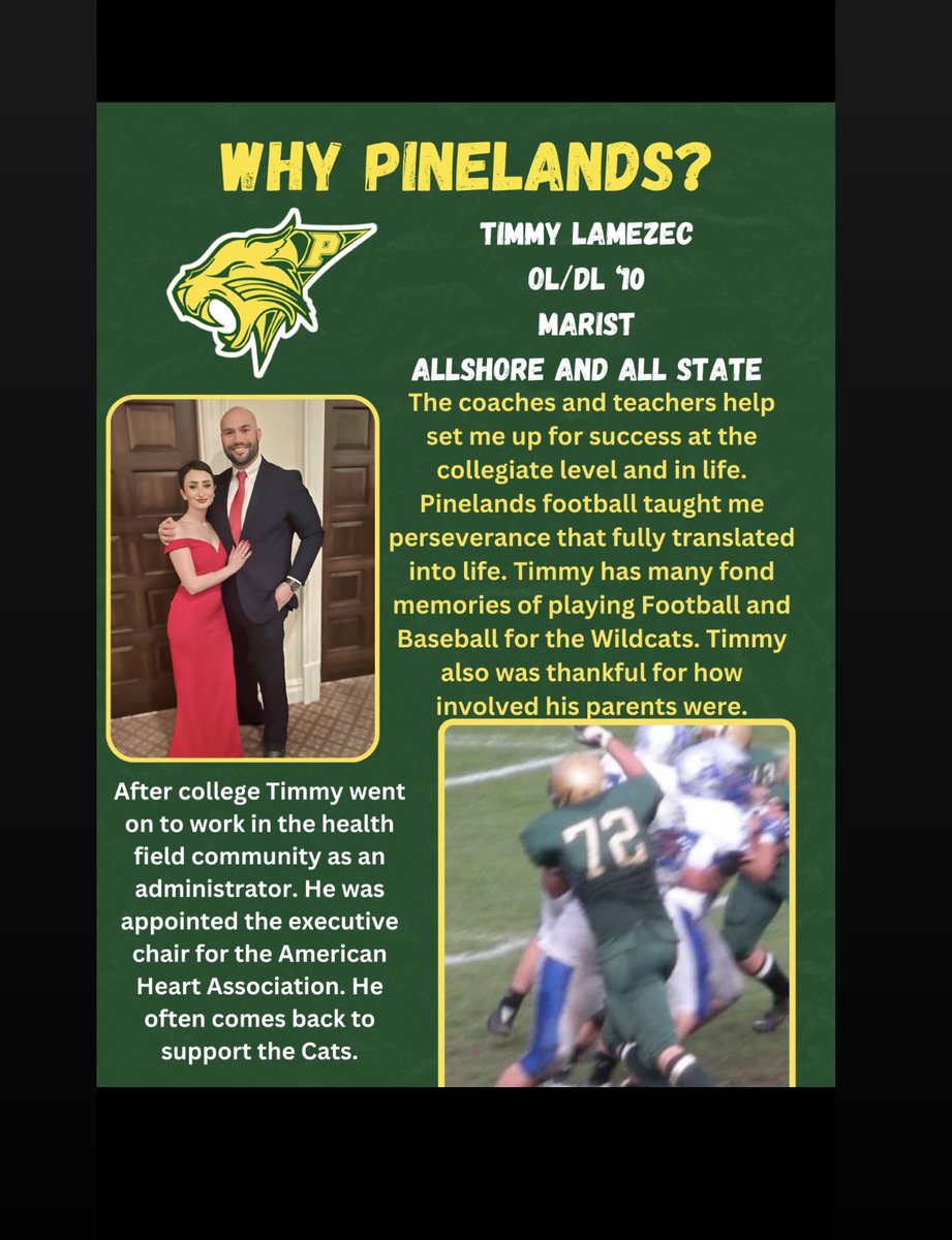 Today’s “Why Pinelands” Timmy Lamezec.  A two sport star Timmy went on to start as a true Freshman at FCS Marist.  #StayHome #DoYourJob