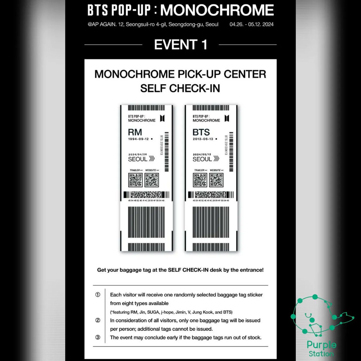 PurpleStationMX's tweet photo. Se ha proporcionado más información acerca de la ubicación y objetos que se darán en BTS POP UP: MONOCHROME.
https://t.co/fQ5x8AzaBh
#BTS #BTSARMY #RM #Tae #suga #Jimi #Hjope #JUNGKOOk #Jin #방탄소년단 #아미 #Borahae #IPURPLEYOU #PurpleStation #PurpleStationMX https://t.co/JtD2zkdWyb
