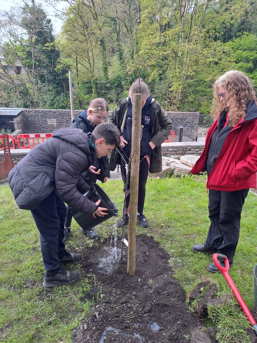 Diolch o galon i @cilffriwprimar1 am ymuno â'n tîm yn Aberdulais heddiw i blannu dair goeden flodeuog. Bydd pobl yn gallu mwynhau'r buddion a ddaw ohoni i fyd natur a gwylio'r goed yn blodeuo am flynyddoedd i ddod. #GwleddYGwanwyn. Diolch i bawb am ddod!