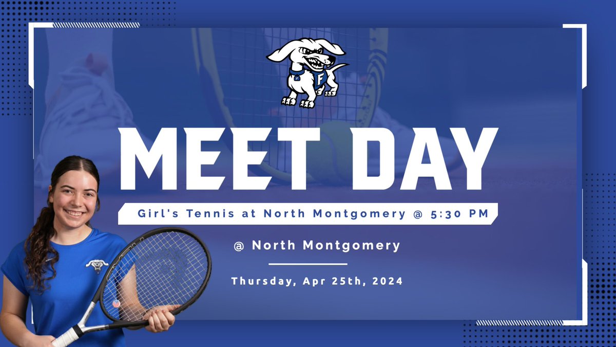 #MEETDAY
-Lady Hot Dog Tennis-
🎾   @LadyHotDogsTennis
🆚» @NMChargertennis 
📍» @nmhschargers 
🕢» 5:30 PM
@SagAthleticConf 
@IHSAA1 
Let’s Go Lady Hot Dogs