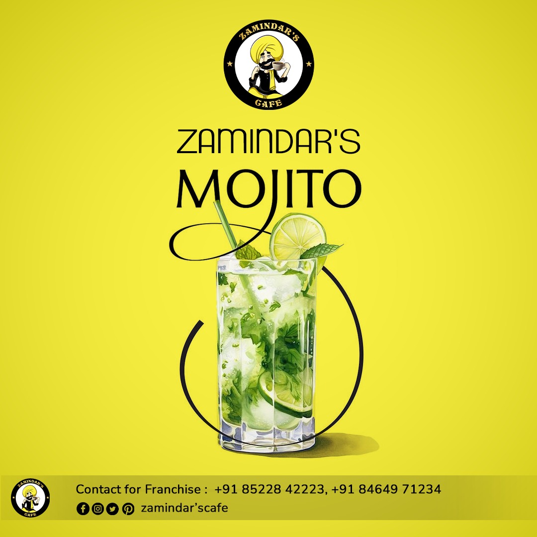 Quench your thirst with the tropical bliss of our refreshing Mojito at Zamindar's Cafe!

Contact us at +918522842223 or +91 8464971234.
Visit zamindarscafe.com

#ZamindarsCafe #Mojito #RefreshingDrinks #tearoom #coffee #FranchiseOpportunity #premiumteafranchise #DrinkLocal