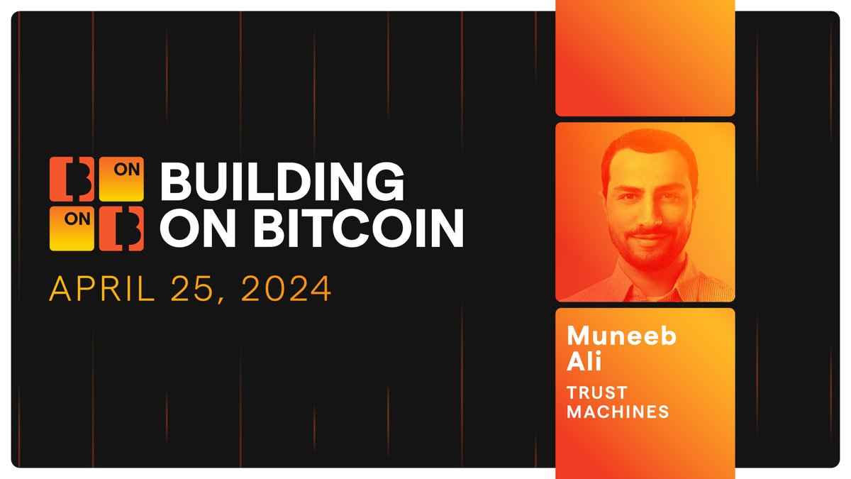 Building on Bitcoin with @muneeb 🟧 Muneeb Ali is the Creator of Stacks, the Leading Bitcoin L2 & Executive Director of Trust Machines. Join Muneeb and other speakers today 👇 youtube.com/live/SHGXSSDvP…