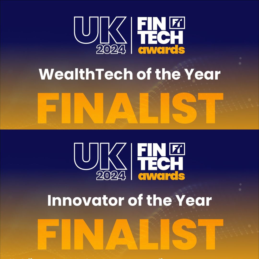 We're looking forward to attending the #UKFintechAwards later! We’re delighted to be finalists in a number of categories:
 
Wealthtech of the Year 
Fintech Partner of the Year
Best Employer of the Year
Best ESG Campaign
Innovator of the Year - Bobby Console-Verma   

#wealthtech