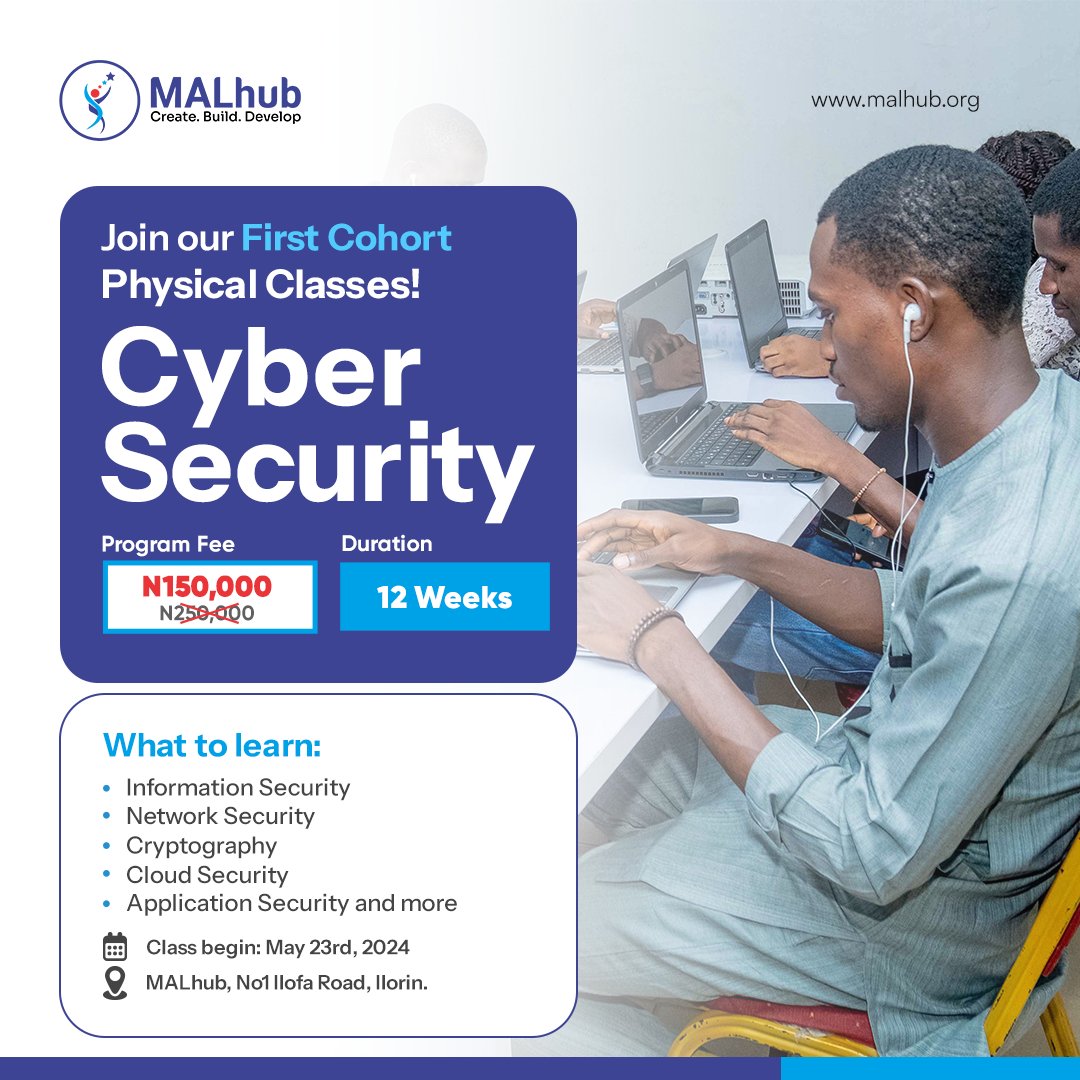 Become a Cyber Security Specialist, Learn from an industry expert through 100% physical training. Register here: malhub.org/cybersecurity-… Don't miss out on the opportunity to fortify your skills and protect the digital landscape!