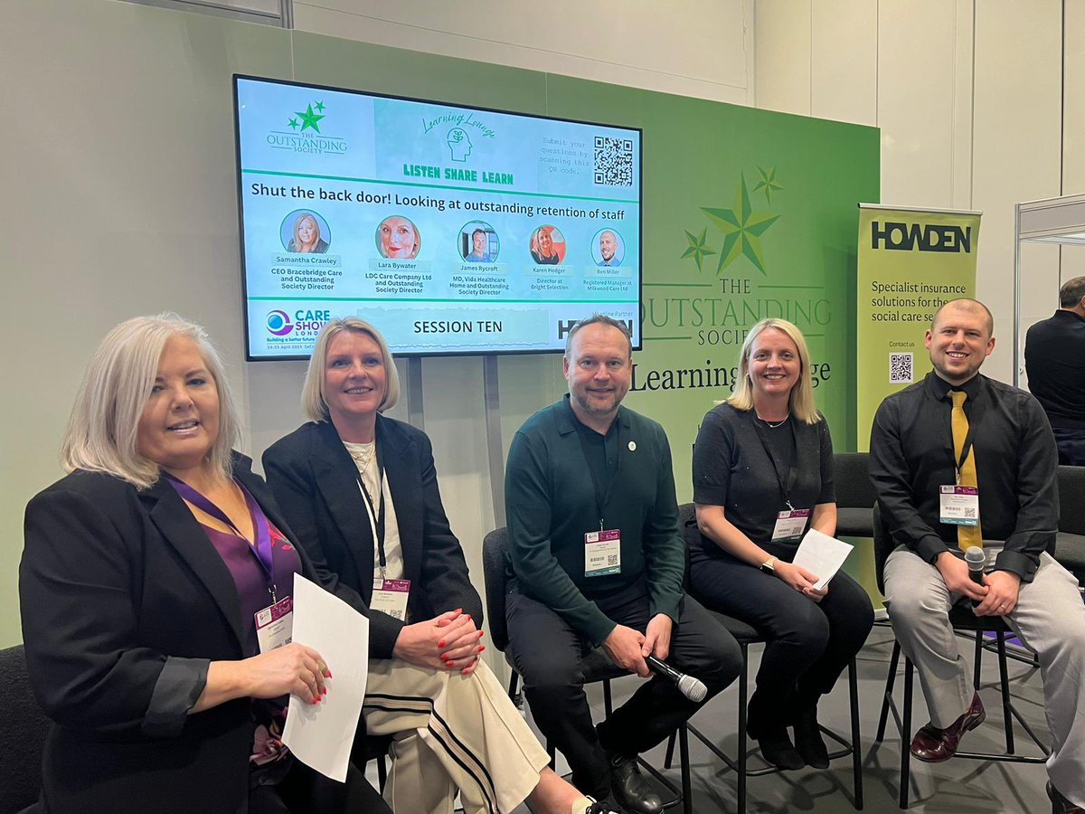 OutstandingSCIC's tweet photo. Session Four of Day Two of Care Show London - complete.
Thank you to everyone who came along and special thanks to Karen from @BrightSelection and Ben from Milkwood Care
#careshow #careshowlondon #retention #panel #thelearninglounge https://t.co/ceOHv3BNz9