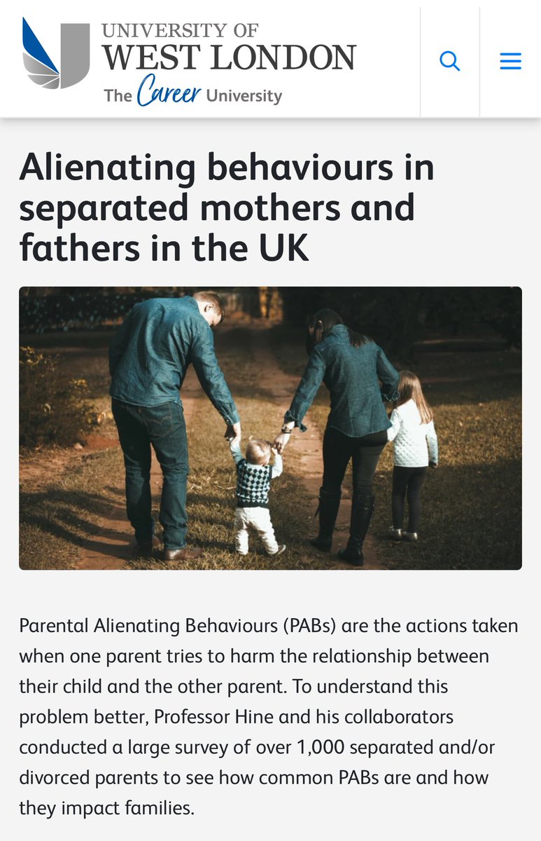 First UK research into the prevalence of Parental Alienation in the UK entitled “Alienating behaviours in separated mothers and fathers in the UK”

We were delighted to unite an excellent research team and thank Sarah Boult for her tireless work in identifying an independent