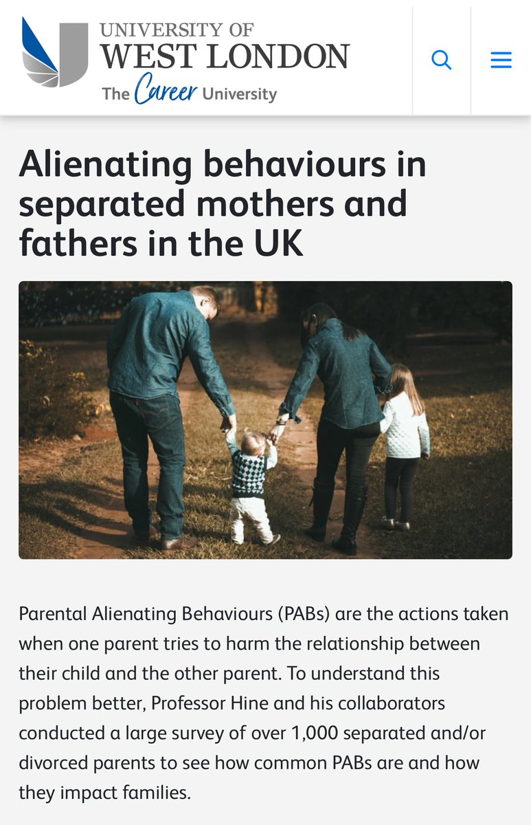 First UK research into the prevalence of Parental Alienation in the UK entitled “Alienating behaviours in separated mothers and fathers in the UK” We were delighted to unite an excellent research team and thank Sarah Boult for her tireless work in identifying an independent…