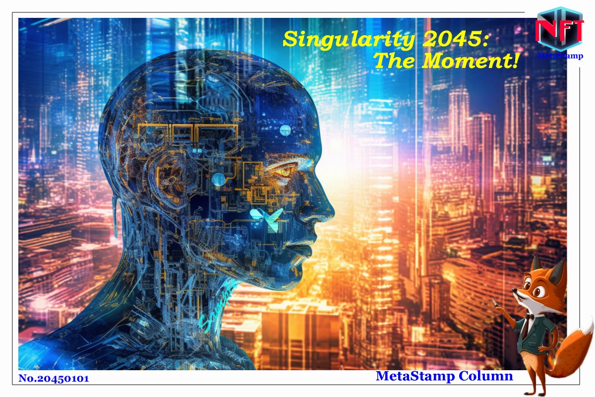 NFTDeSta's tweet image. #Singularity #Midjourney #Dalle2 #ChatGPT #NFT #Web3 #Blockchain #Decentralized   #column #MetaStamp #NFTstamp 

Have a good Friday!　A.D. 2045