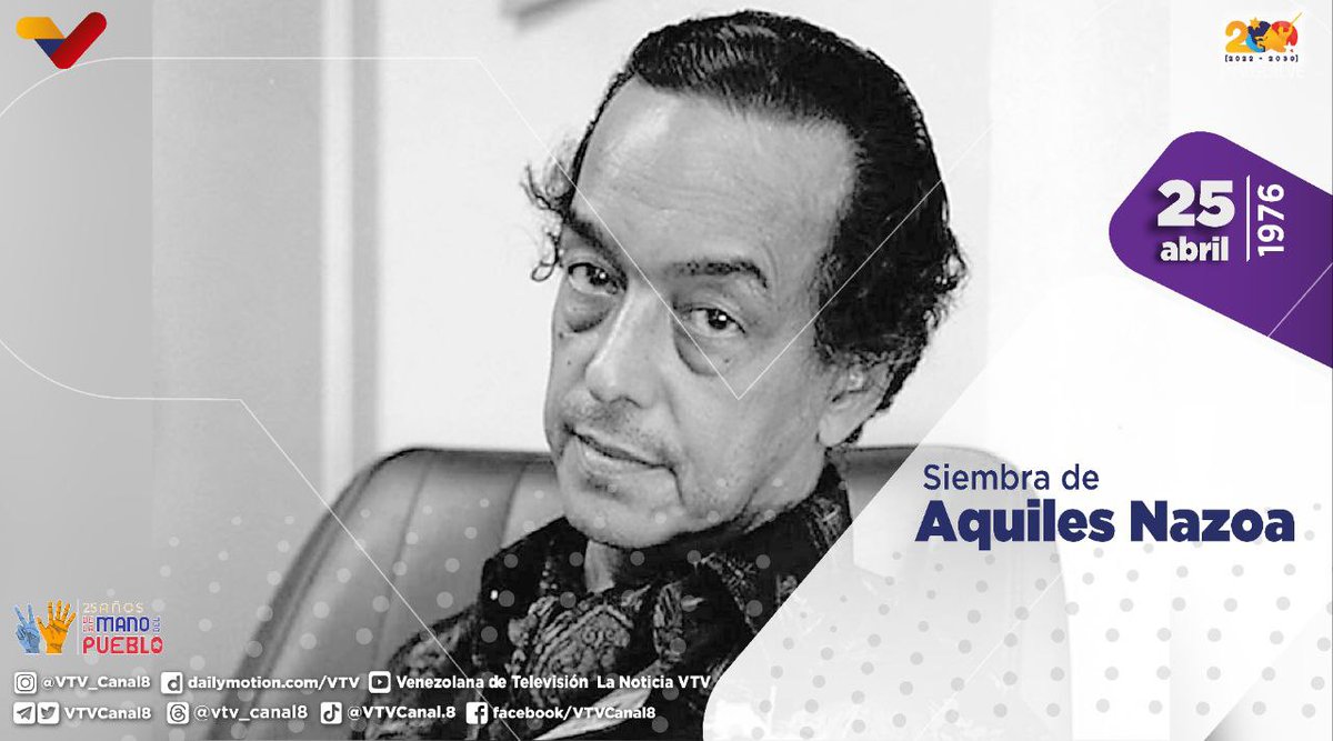 #EFEMÉRIDE🗓️| Este #25Abr se cumplen 48 años de la siembra de Aquiles Nazoa, ilustre venezolano periodista y poeta. Su legado literario y humorístico se remonta al amor por la palabra, la genialidad de su obra permanece en especial sitial del humanismo. #UniónDeLosPueblos