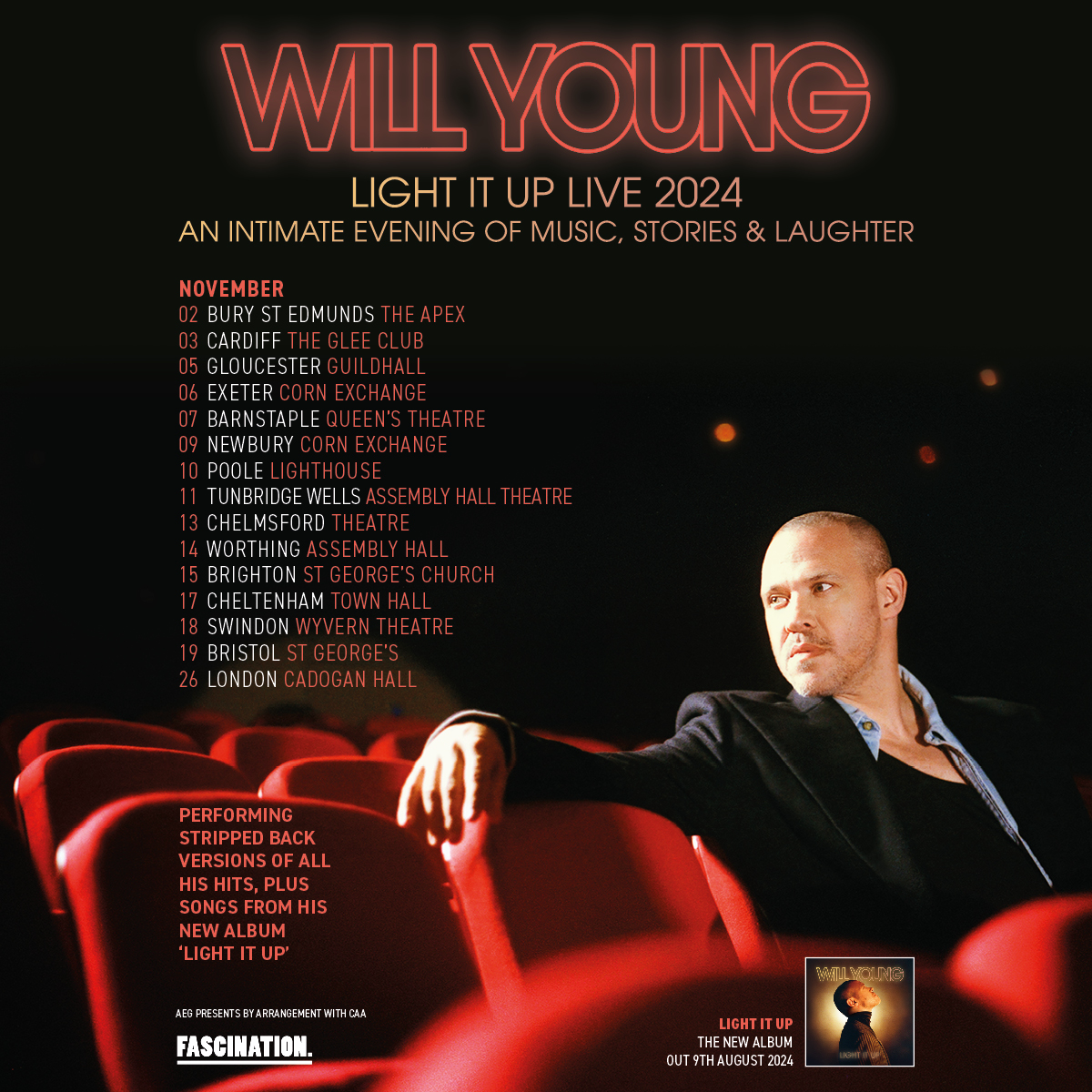 *NOW ONSALE* Will Young's brand new 2024 tour comes to the Assembly Hall Theatre on November 11th! Celebrating his new album, 'Light It Up', WIll is embarking on his most intimate tour yet! It's the perfect opportunity to see him live! Ticekts at: assemblyhalltheatre.co.uk/whats-on/will-…