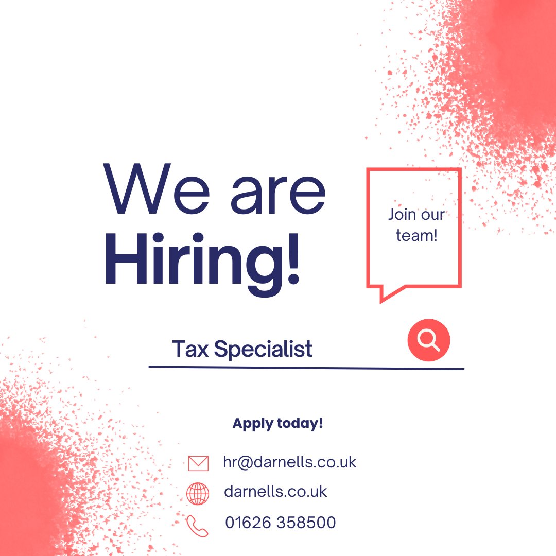 We have an exciting opportunity for a Tax Specialist to join us!

This is a great chance for someone who is looking for their next step up in the world of accountancy!

darnells.co.uk/careers/curren…