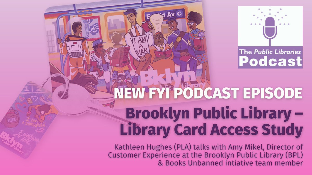 Public Libraries (@publibonline) on Twitter photo The latest #FYIPodcast episode features Amy Mikel to discuss <a href="/BKLYNlibrary/">Brooklyn Public Library</a>'s library card access study, and the study's main catalyst—BPL's #BooksUnbanned initiative.
Tune in: publiclibrariesonline.org/2024/04/fyi-po… The latest #FYIPodcast episode features Amy Mikel to discuss <a href="/BKLYNlibrary/">Brooklyn Public Library</a>'s library card access study, and the study's main catalyst—BPL's #BooksUnbanned initiative.
Tune in: publiclibrariesonline.org/2024/04/fyi-po…