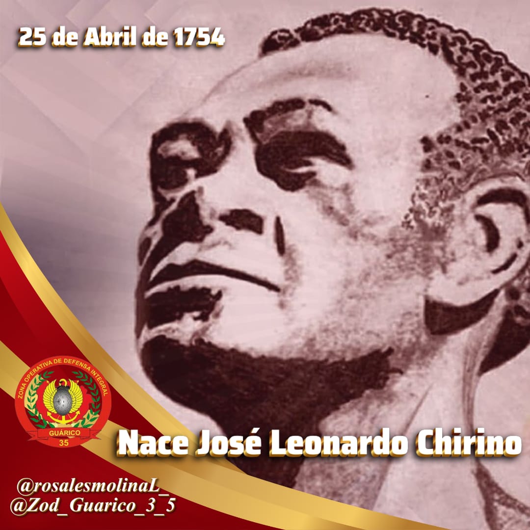 .#TalDiaComoHoy, Conmemoramos los 270 años del natalicio de José Leonardo Chirinos, líder afrodescendiente que forjó la lucha por la igualdad y la libertad de nuestra Patria. 

Cimarrón que con su espíritu rebelde ha sido ejemplo de resistencia y dignidad.
#UniónDeLosPueblos