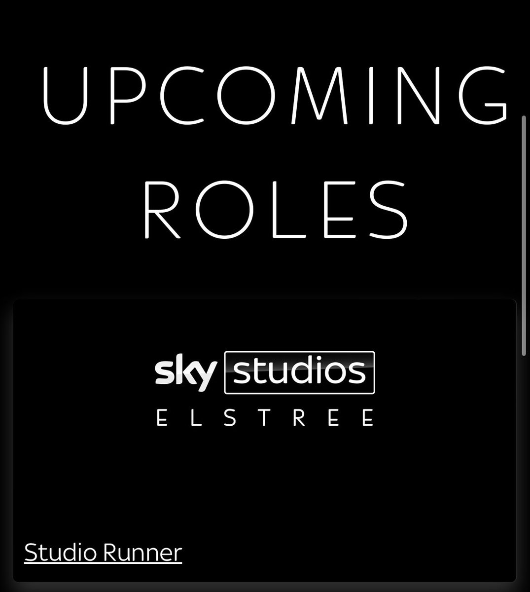 Job of the day STUDIO RUNNER ELSTREE STUDIOS. I’d bite your hand off to apply for this if I was starting today. #tvjobs #filmjobs #lovingyourwork skystudioselstree.com/future-talent-…