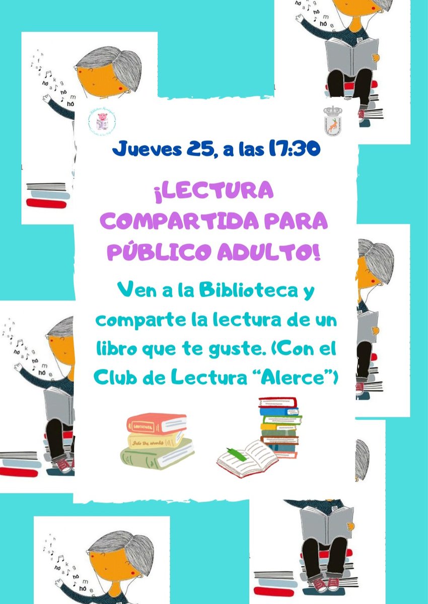 ¡Ven esta tarde a la biblioteca y comparte un ratito de lectura con el Club de Lectura de la Asociación de Mujeres «Alerce»!

🤓📖😉
#BibliotecadeLaPuebladelosInfantes #LecturaCompartida #DíaDelLibro