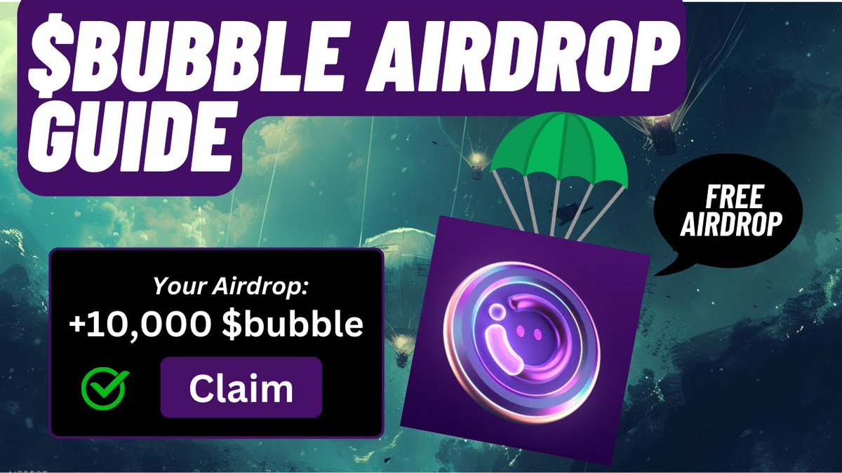 ZevonReideth's tweet photo. 🤑 Prepare to boost your crypto journey! 🚀 Don't miss the $BUBBLE PRESALE & AIRDROP!

🏃‍♂️ Act now for potential gains! 💸
🫧 Participate in the airdrop at https://t.co/mZ1E3IOpcS
💸 Stay tuned with top investors for exclusive offers!

#UnidexGas #Unidex #Unibright #UnibetToken #Unibet #UniFarm #UnifyCrypto #UnifyChain #Unify #Unifund #Unifyre #UniFyreWallet #UnifiFinance #UnifiDAO #UnifiCapital #Unifi #Unidex #UniCrypt #UniConnect #UniCoin