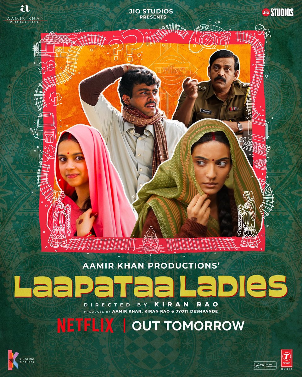 #AamirKhan productions’ #LaapataLadies directed by #KiranRao premiers on #Netflix from 12:00 AM tonight! Do watch if you haven’t already! ♥️✨